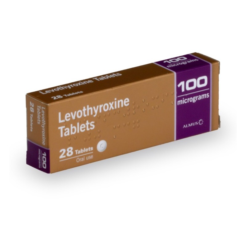 T4 Levothyroxine by Almus 100mcg x 28 tablets box