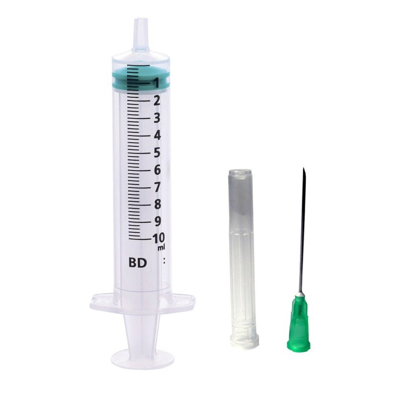 10 x 10ml Syringes with 10 x Green Needles 21G x 2"